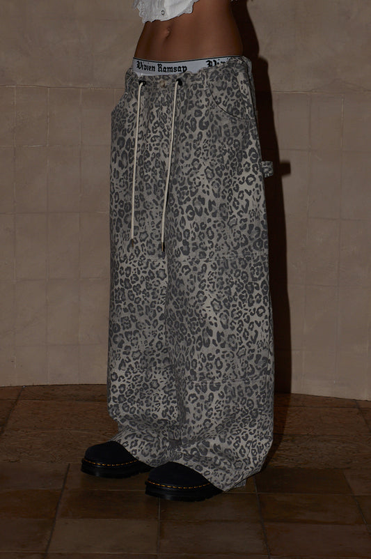 Leopard print Baggy Jeans
