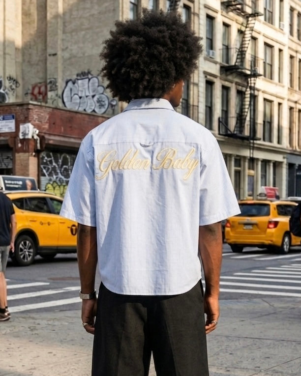 YD44 Embroidery Boxy Shirt