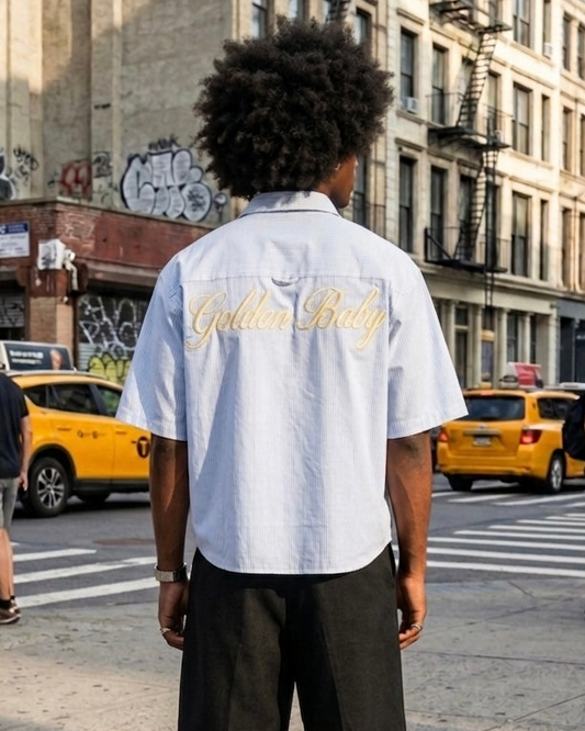 YD44 Embroidery Boxy Shirt