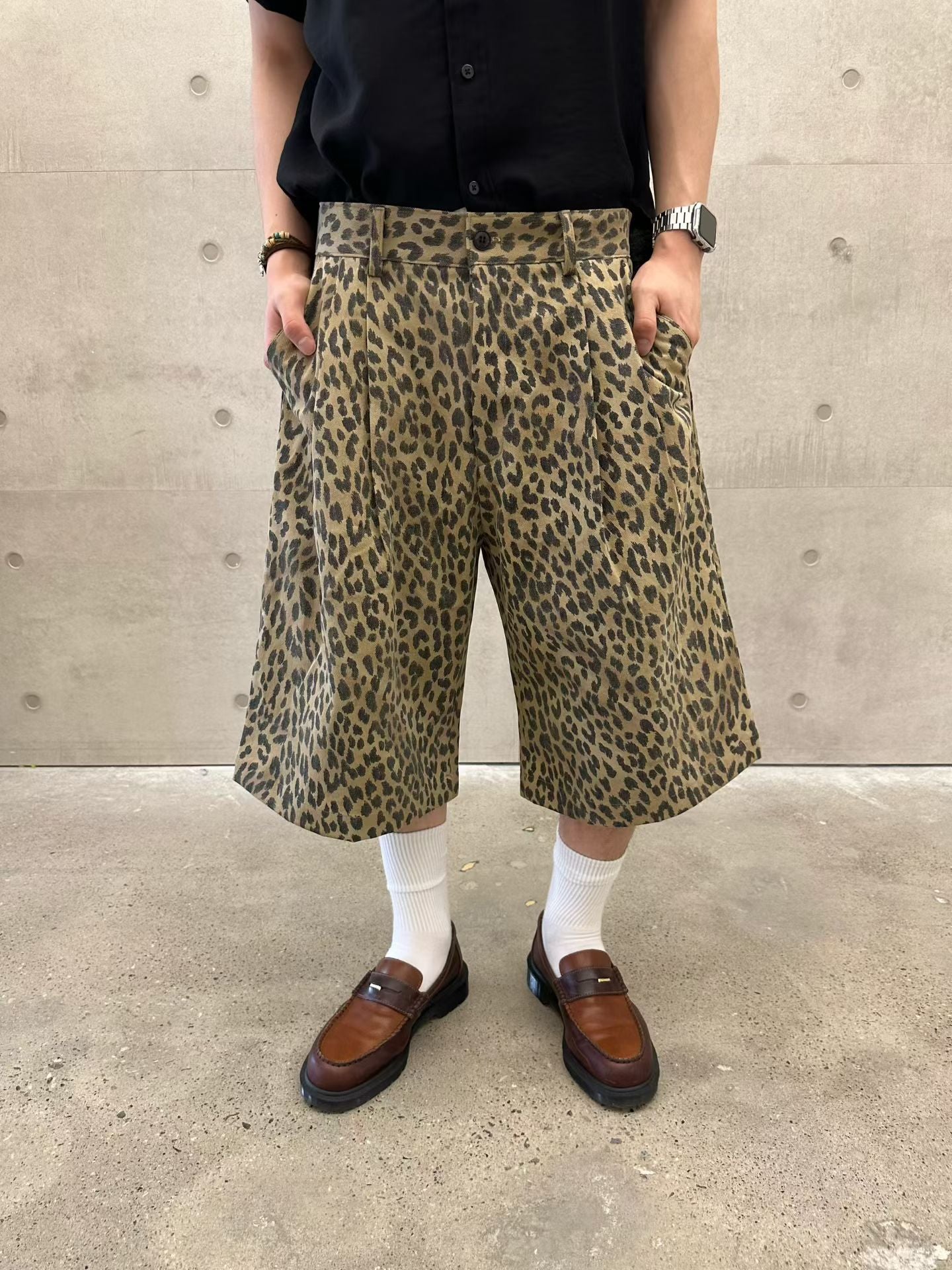 Leopard print Bermuda Jorts