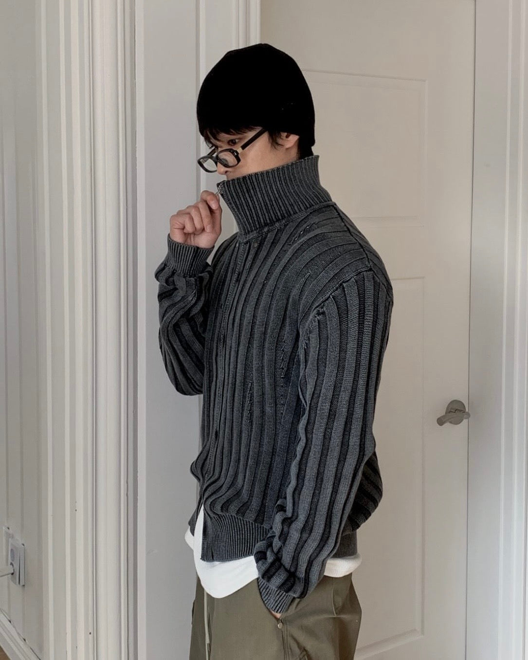 Dirty Work Knit Zip Up