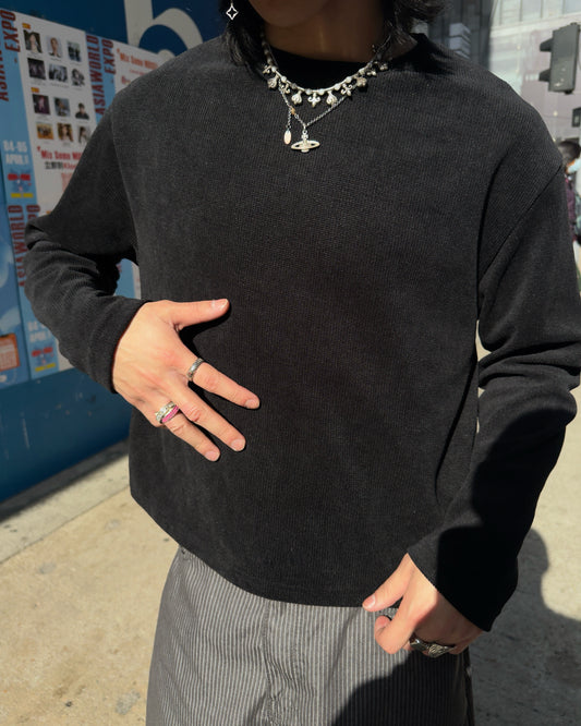 SS26 velvet boxy Long sleeve