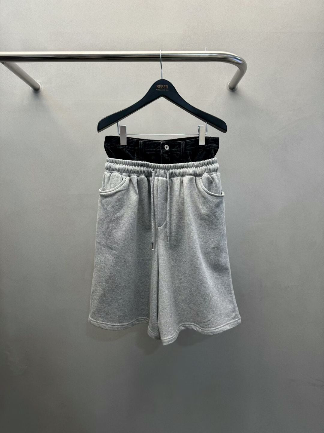 Layered Denim Waistband  Shorts