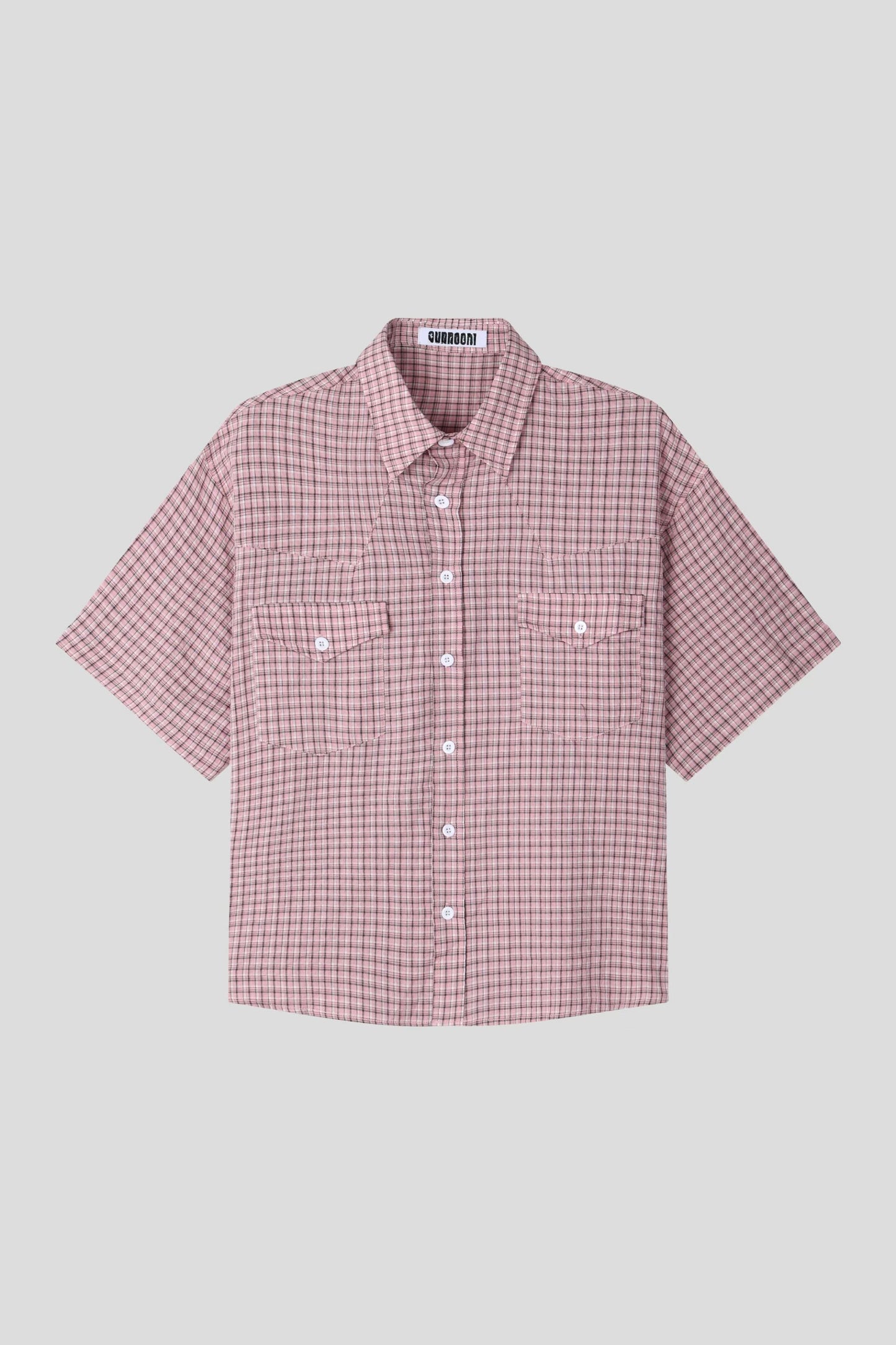 SS26 Double Pocket Checked Boxy Shirt