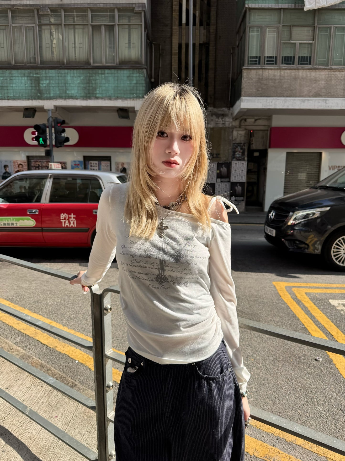 SS26 Cross off shoulder long sleeve