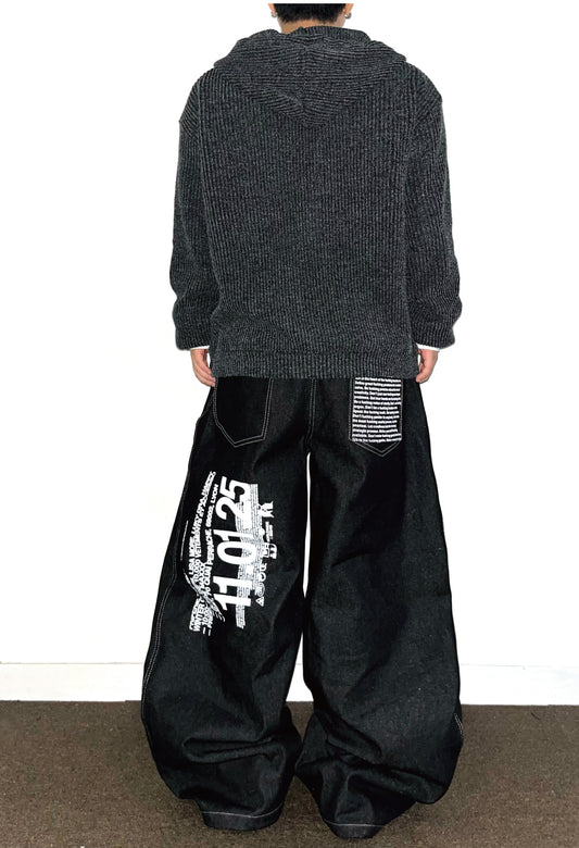 Newspaper Raw Baggy Jeans