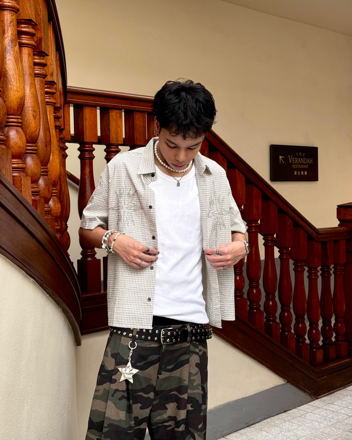 SS26 Geometric Star Embroidered Boxy Shirt