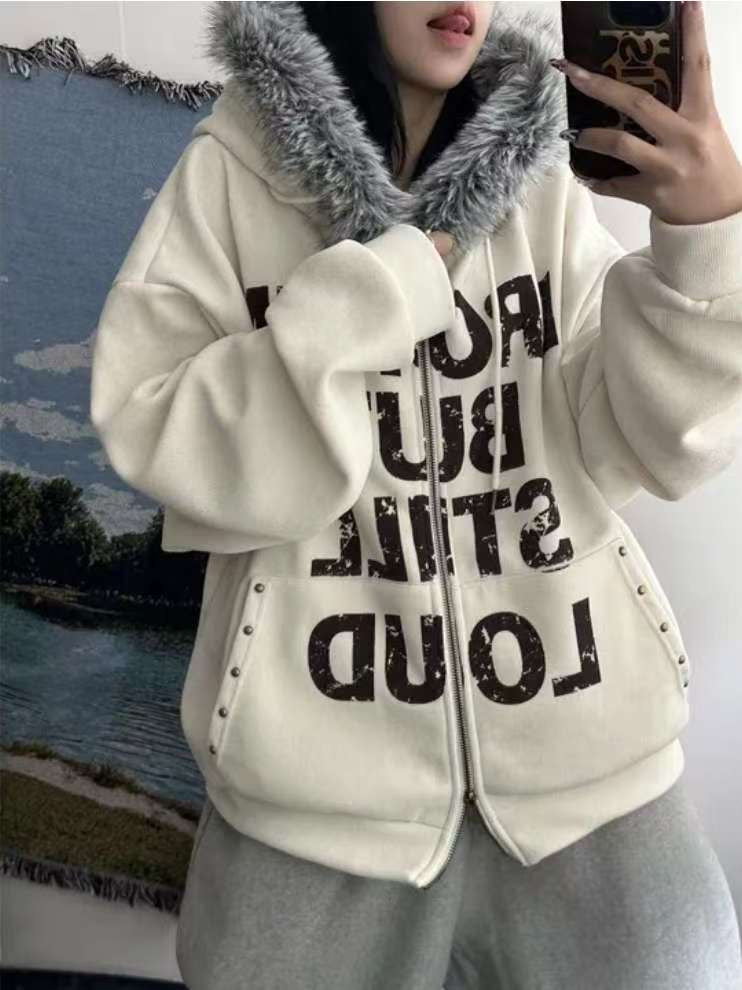 Corduroy Fur Zip Jacket