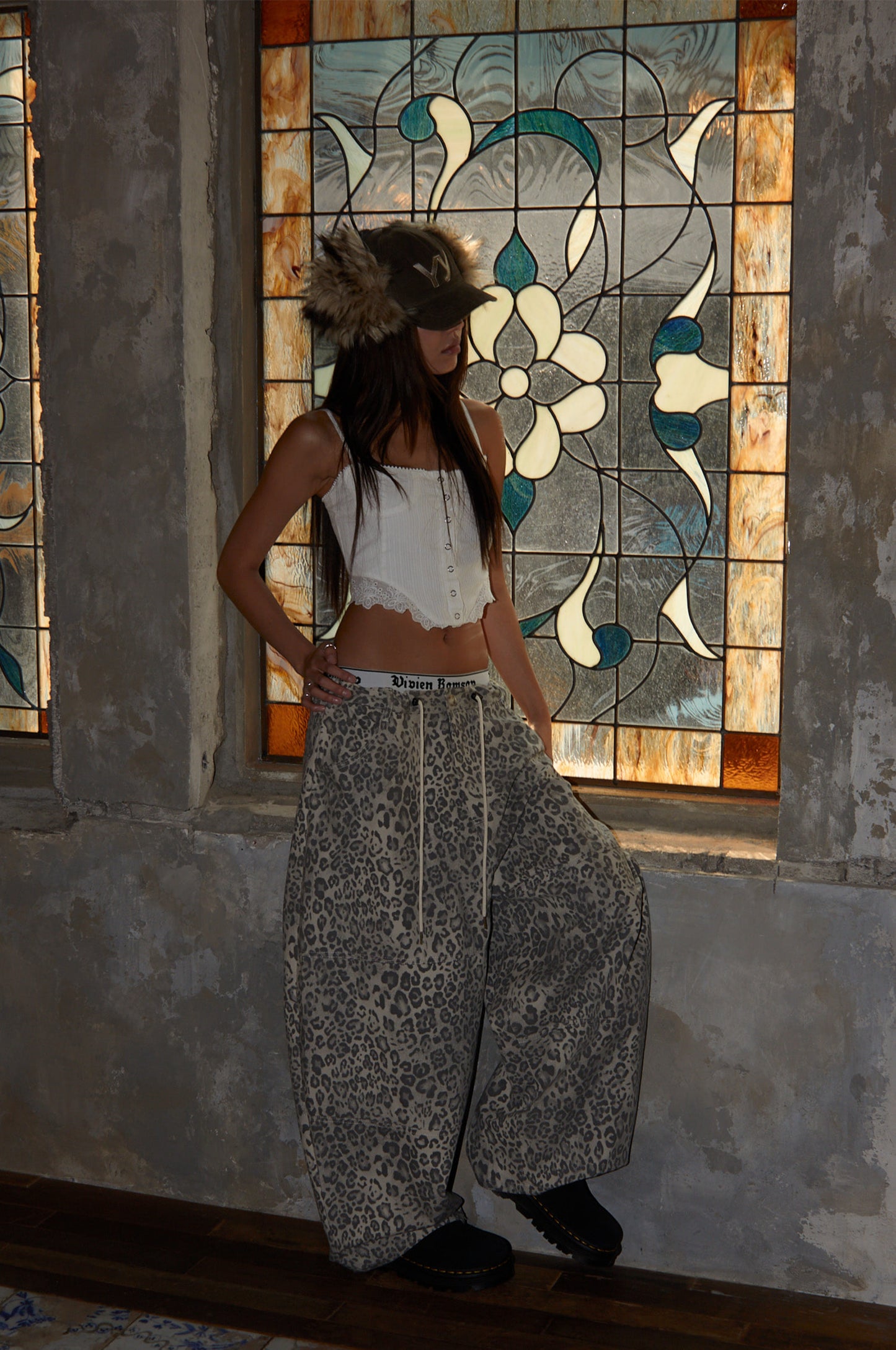 Leopard print Baggy Jeans