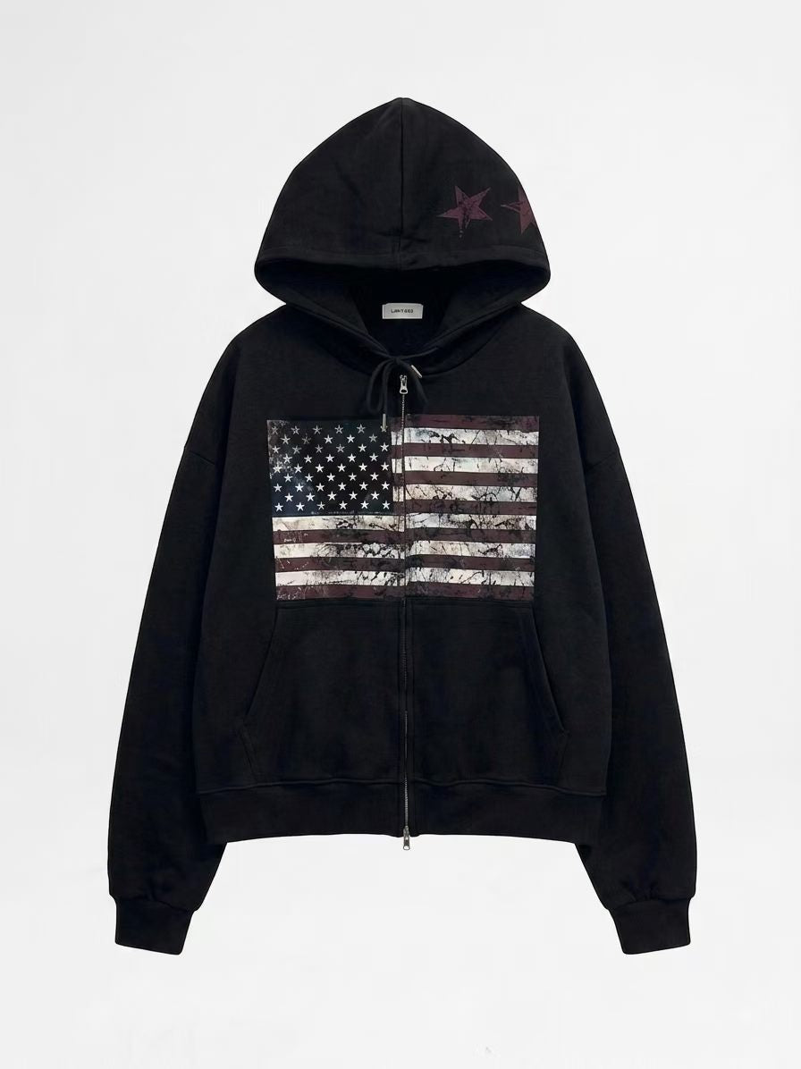 Fw26 American Flag Zip Hoodie