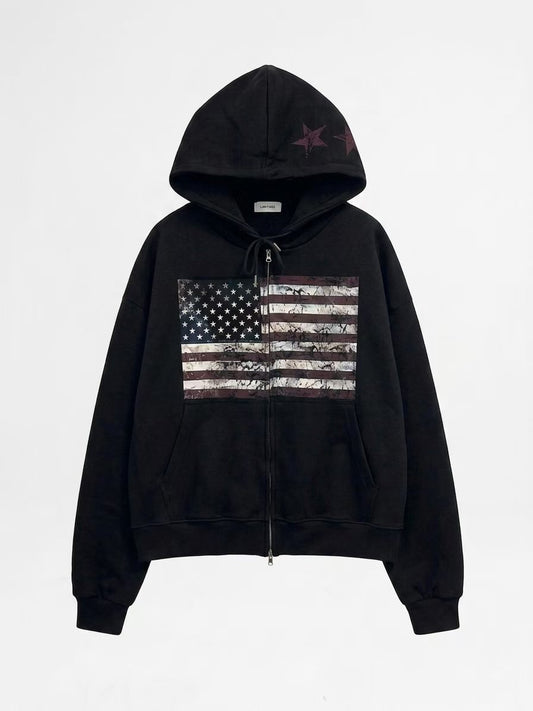Fw26 American Flag Zip Hoodie