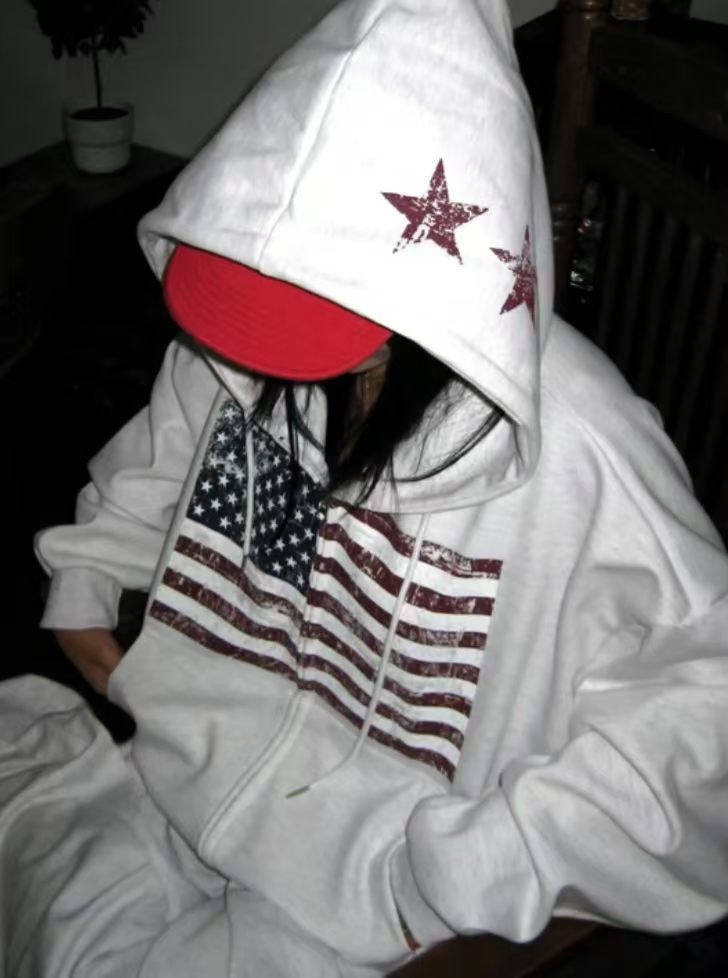 Fw26 American Flag Zip Hoodie