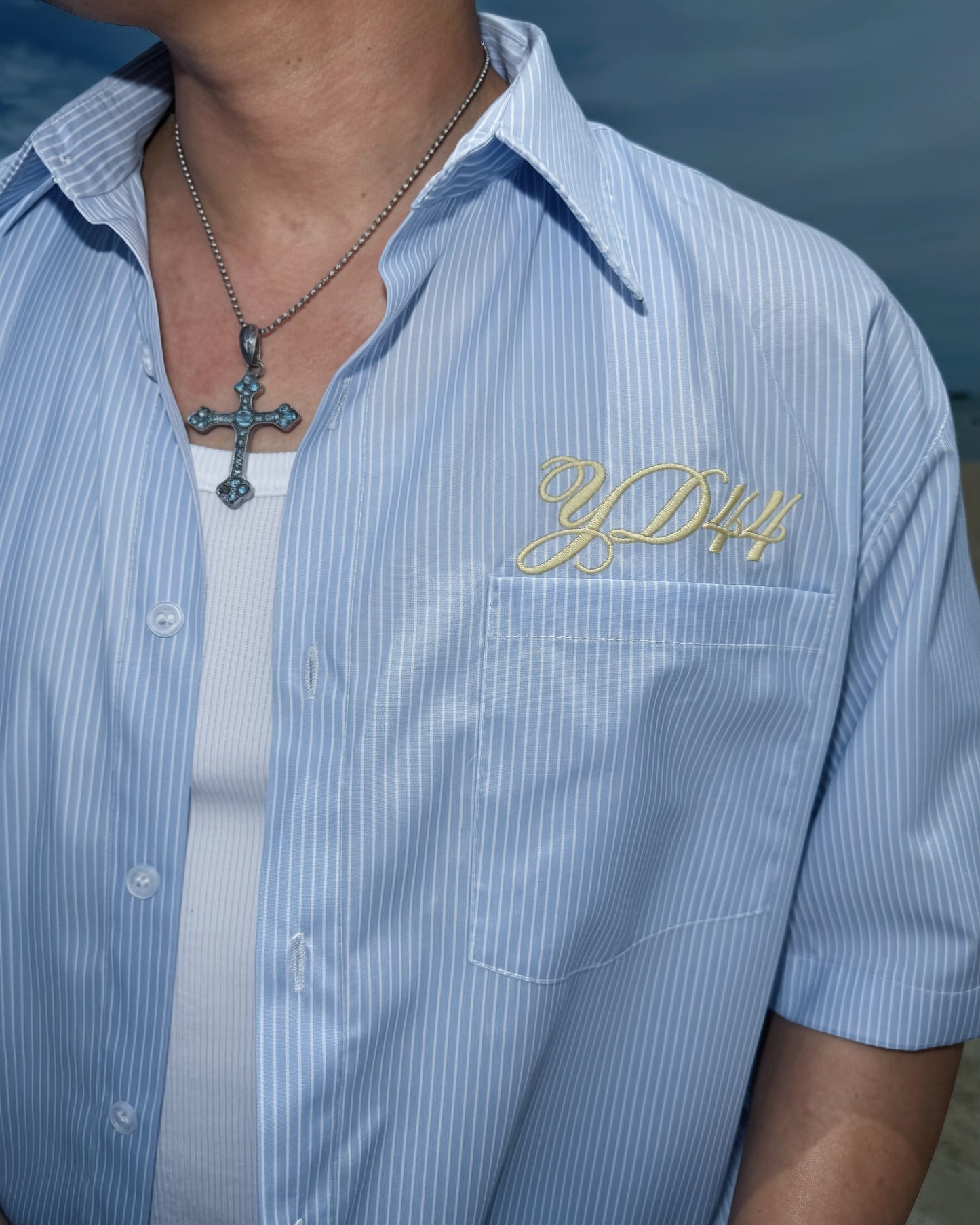 YD44 GB Embroidery Boxy Shirt