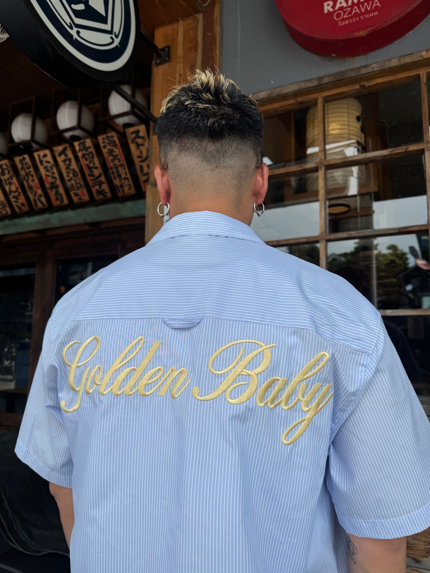 YD44 GB Embroidery Boxy Shirt