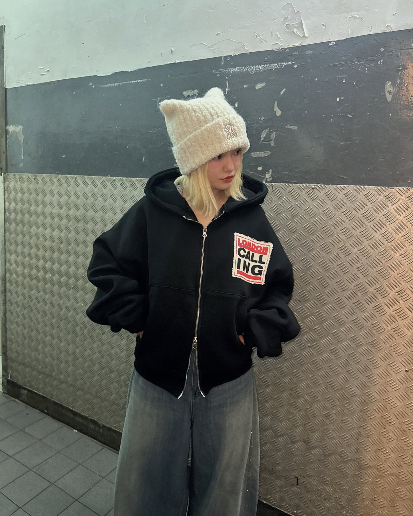 SS26 London Calling Crop Zip Hoodie (no fleece)
