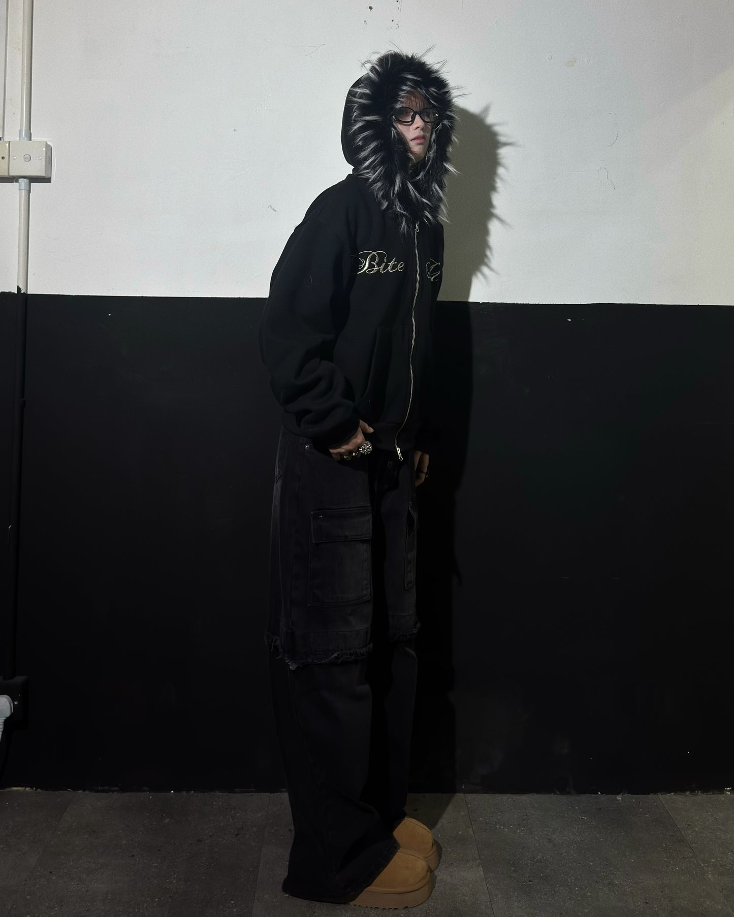 “Bite Me “Fur Zip Hoodie