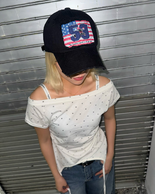 SS26 Star Print Boat Neck Top