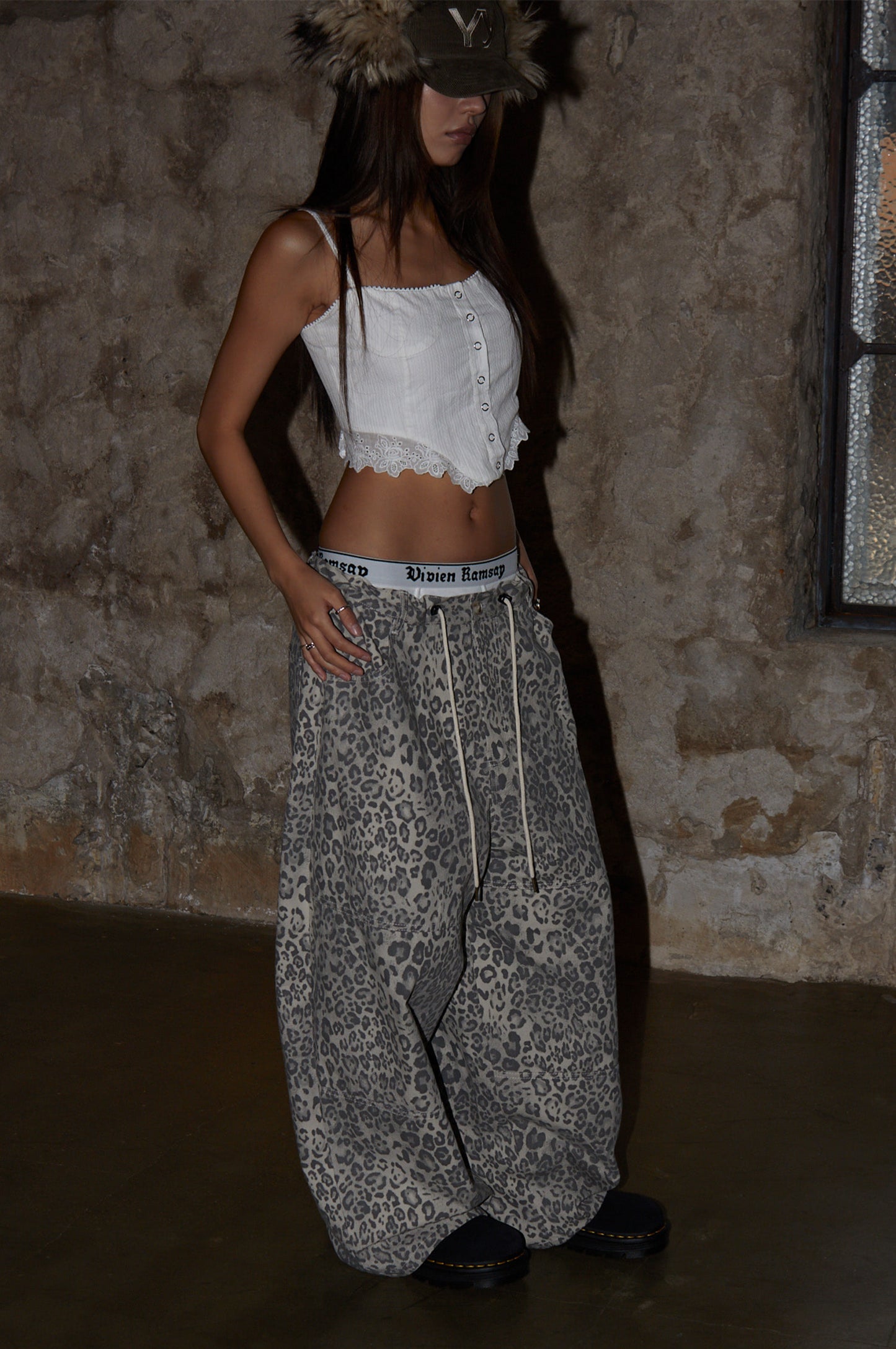 Leopard print Baggy Jeans