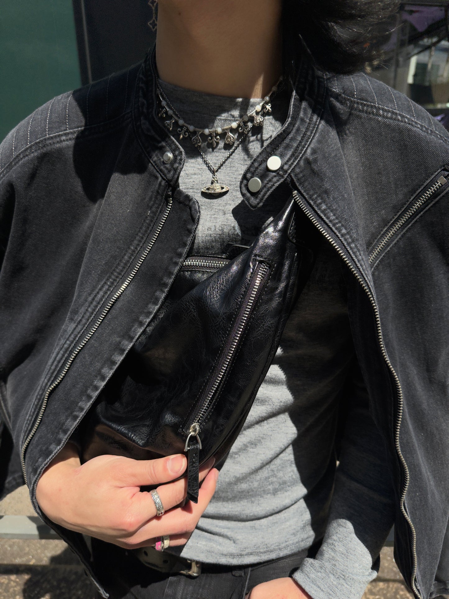 SS26 Biker Denim Jacket