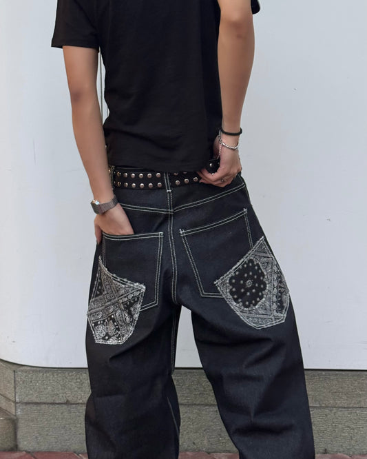 SS26  Bandana Pocket Raw Jeans