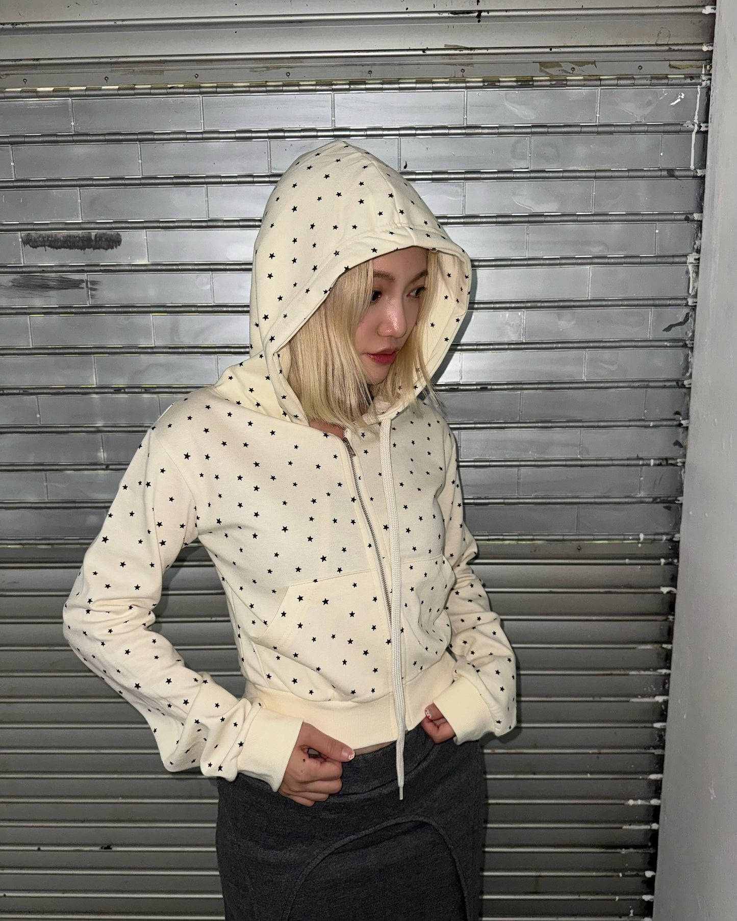 SS26 Star Print Zip Hoodie