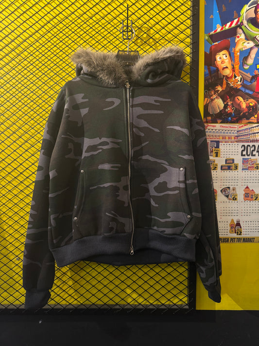 Camo Fur Zip Jacket
