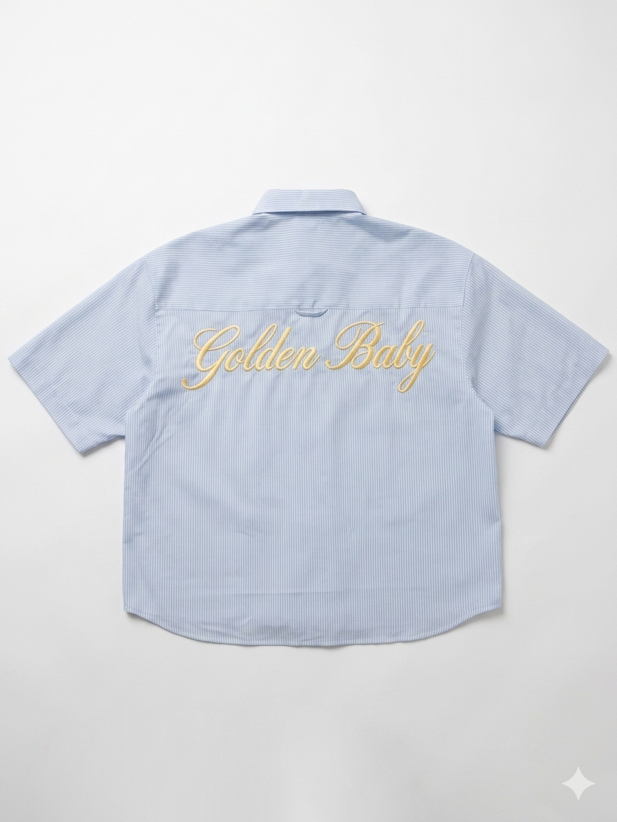 YD44 Embroidery Boxy Shirt