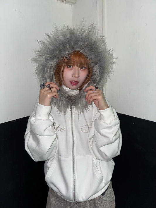“Bite Me “Fur Zip Jacket