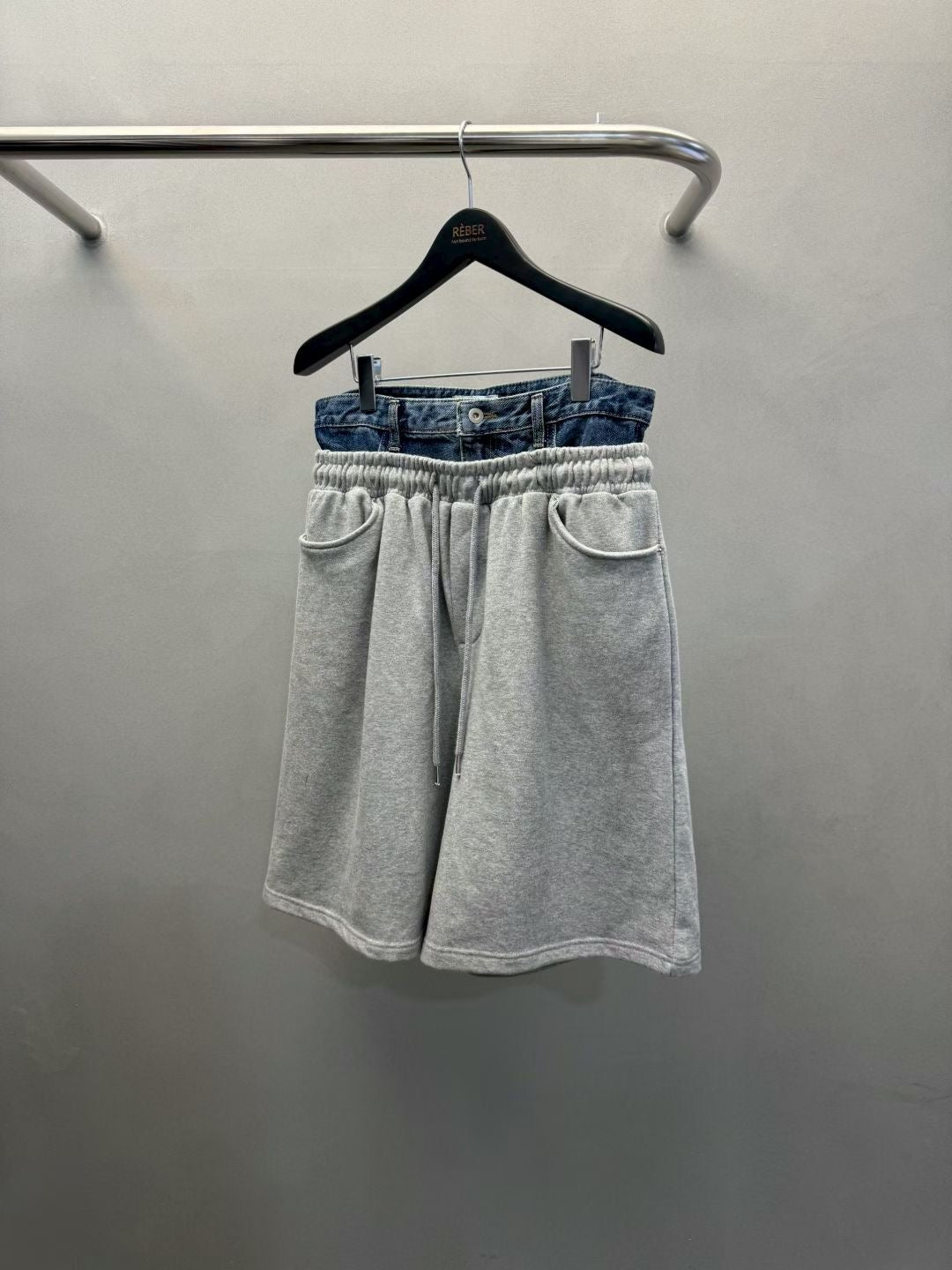 Layered Denim Waistband  Shorts
