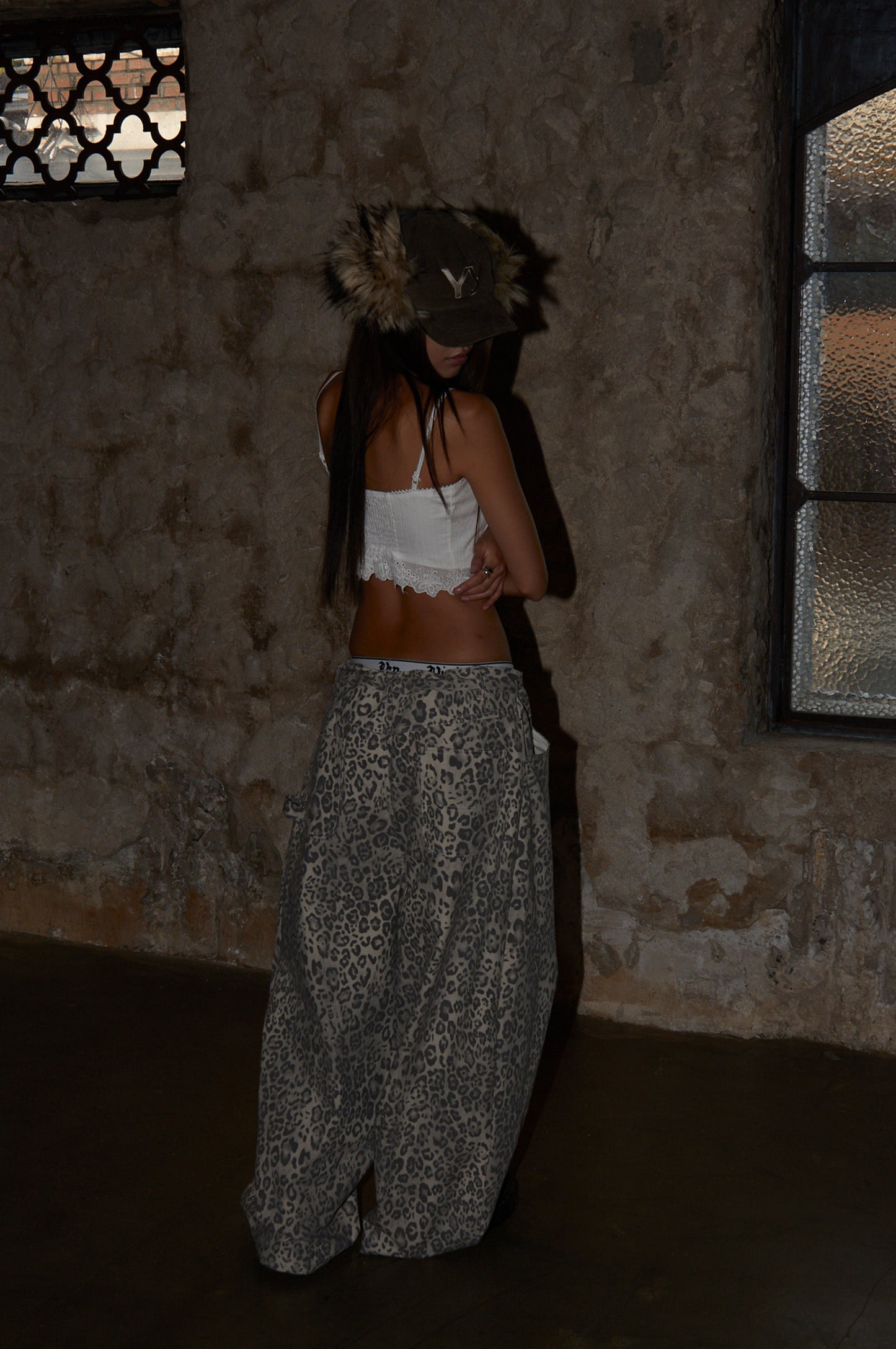 Leopard print Baggy Jeans