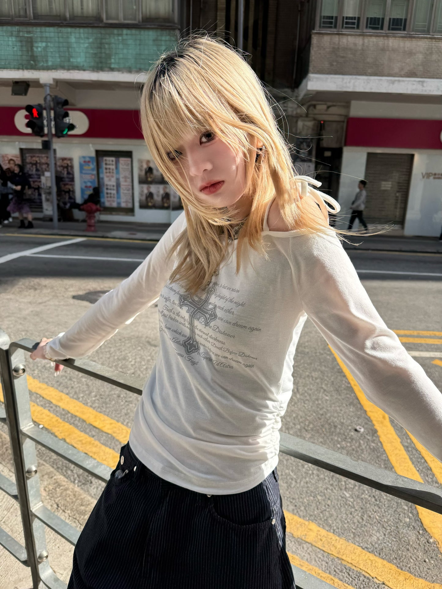 SS26 Cross off shoulder long sleeve