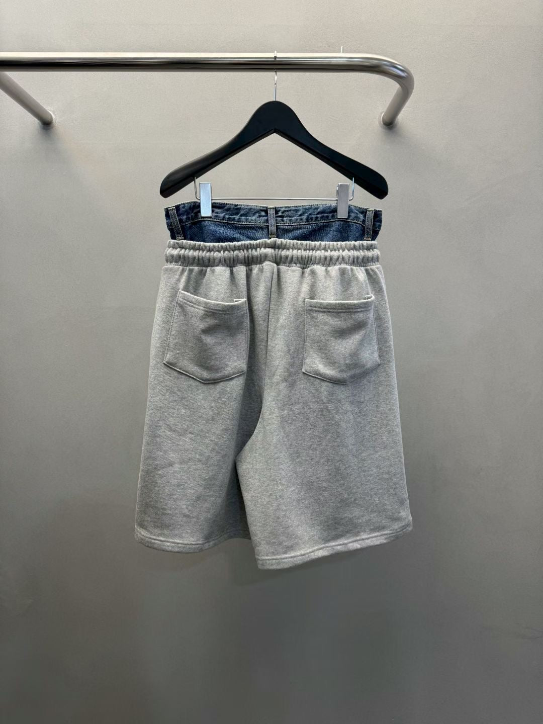 Layered Denim Waistband  Shorts