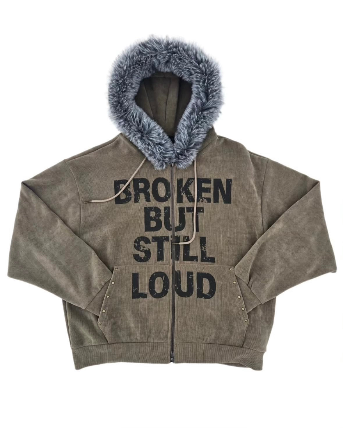 Corduroy Fur Zip Jacket