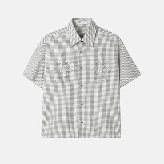 SS26 Geometric Star Embroidered Boxy Shirt