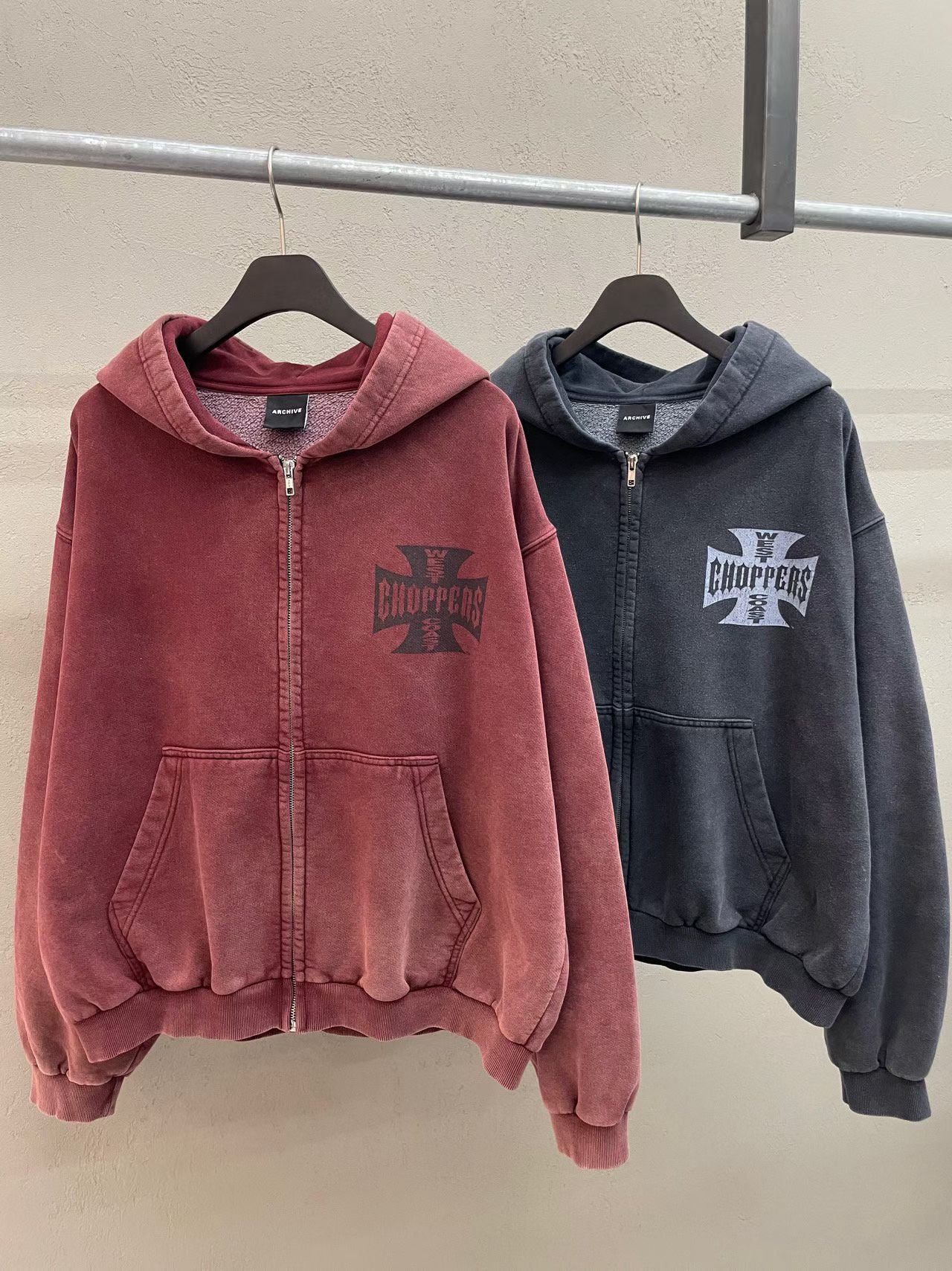 West Coast faded Zip Hoodie