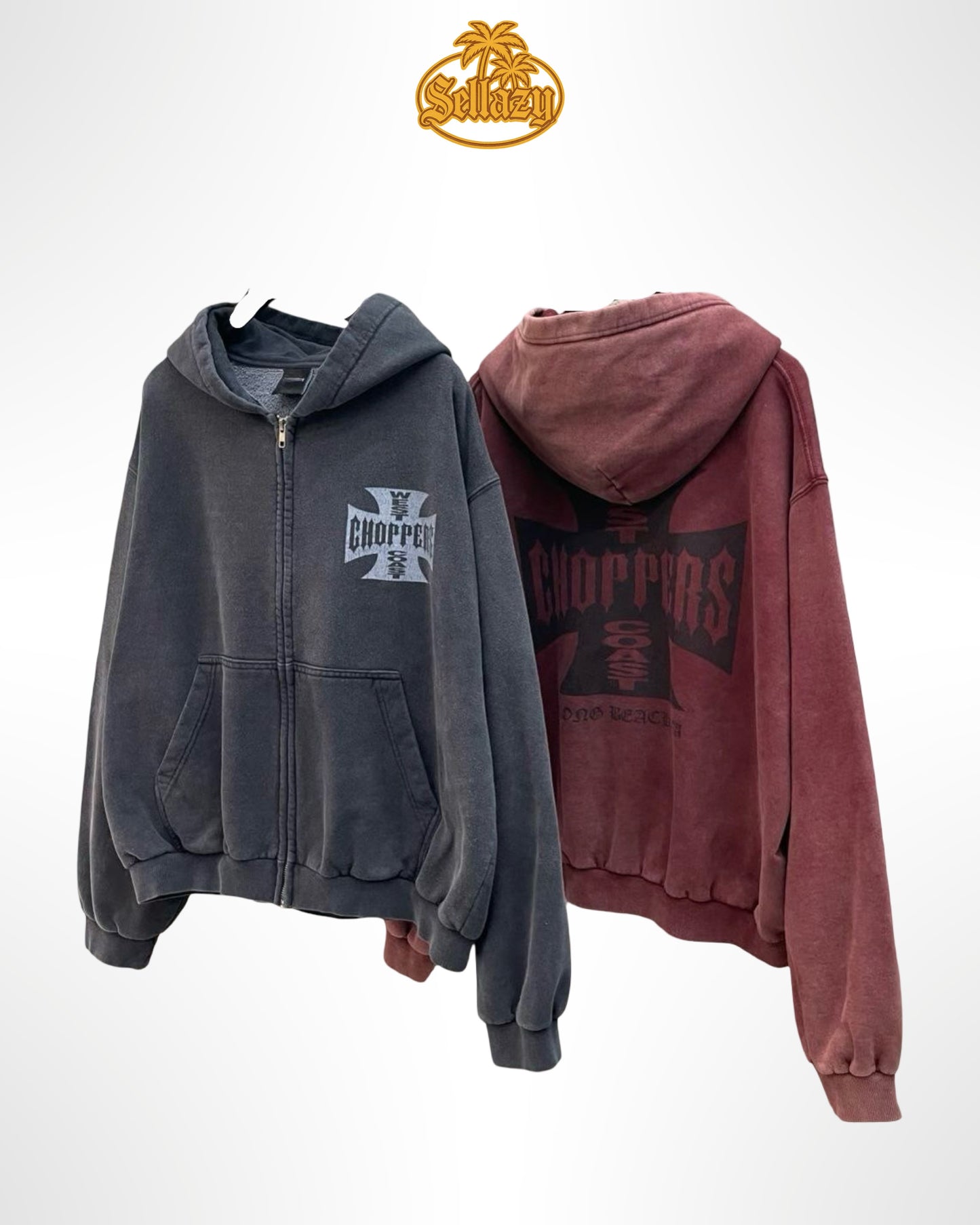 West Coast faded Zip Hoodie