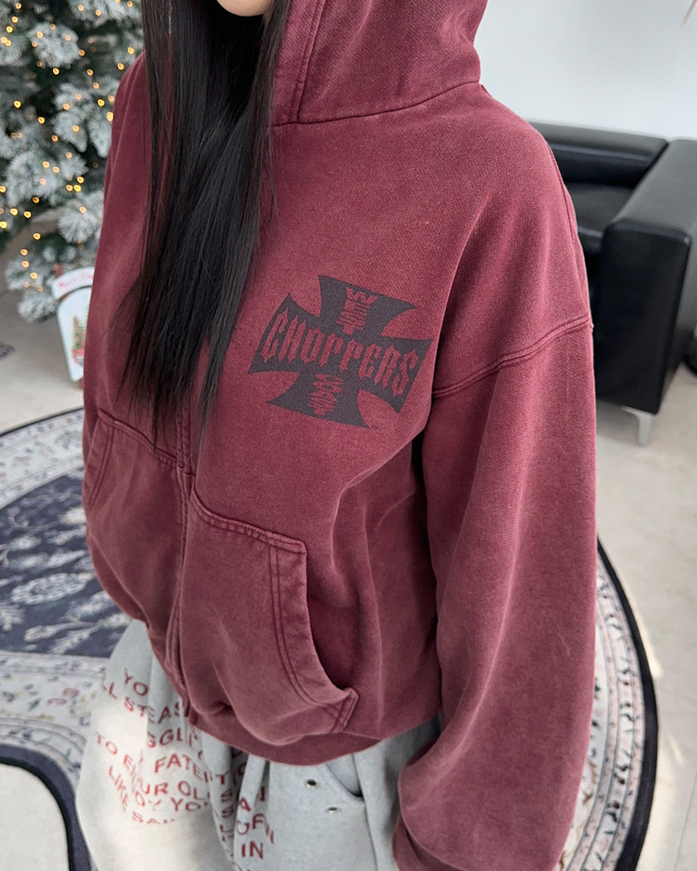 West Coast faded Zip Hoodie