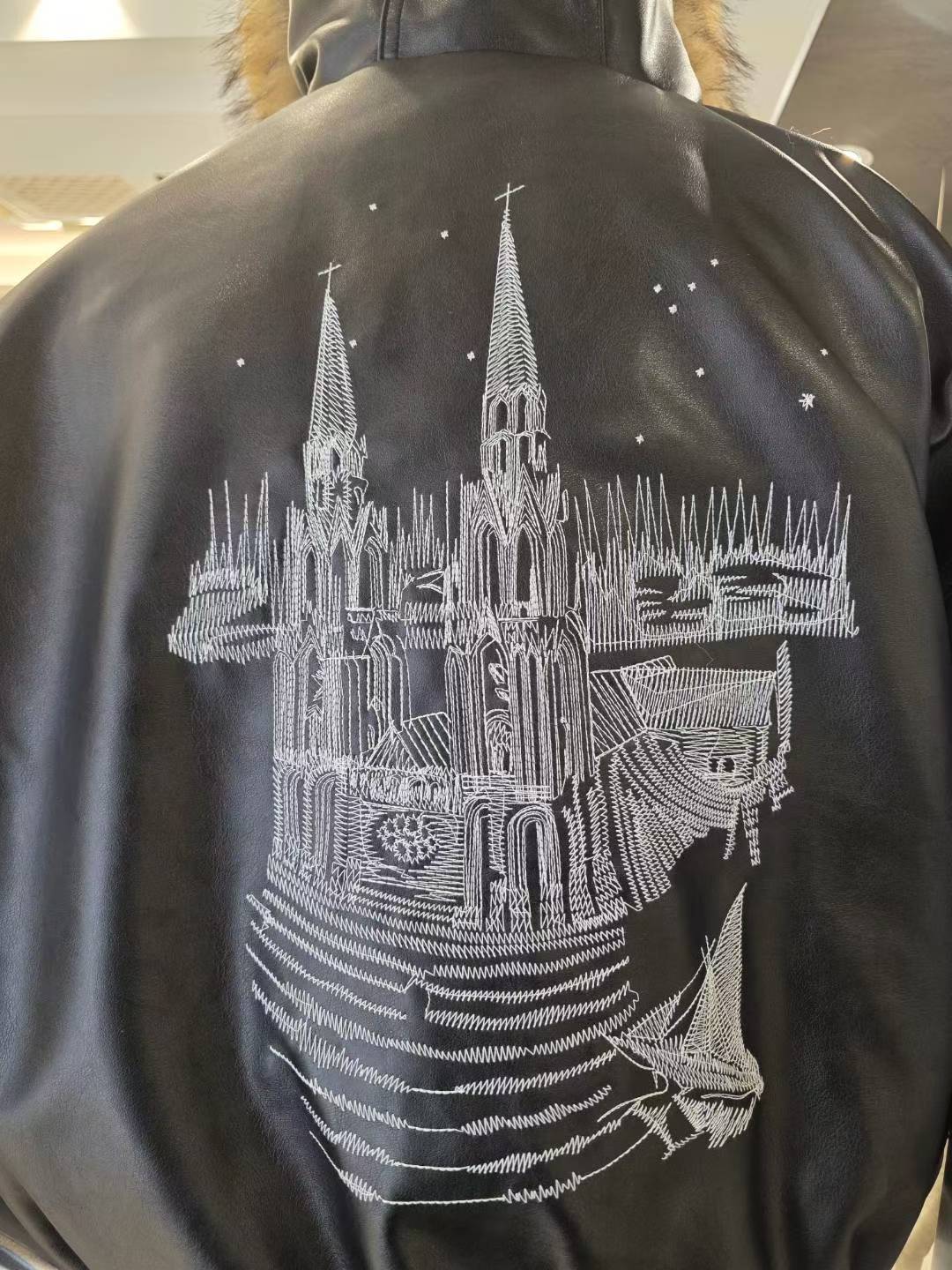 Embroidered Leather Jacket